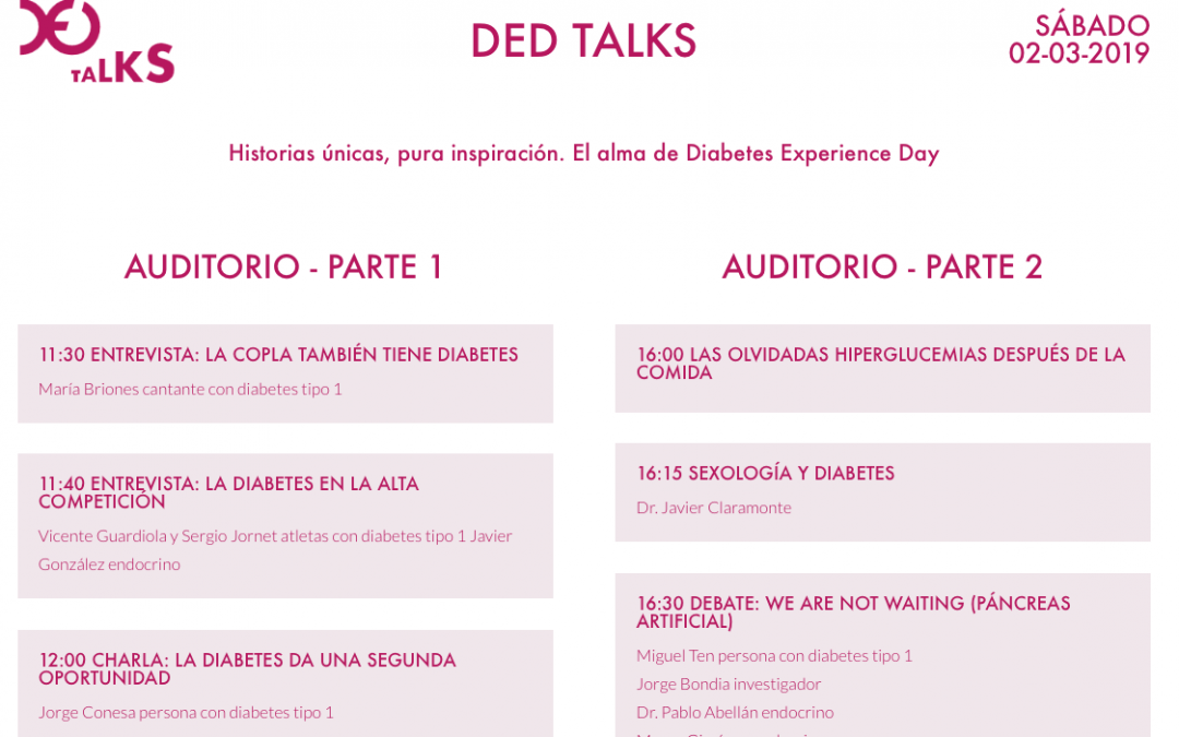 Consulta los horarios y actividades previstas para el Diabetes Experience Day